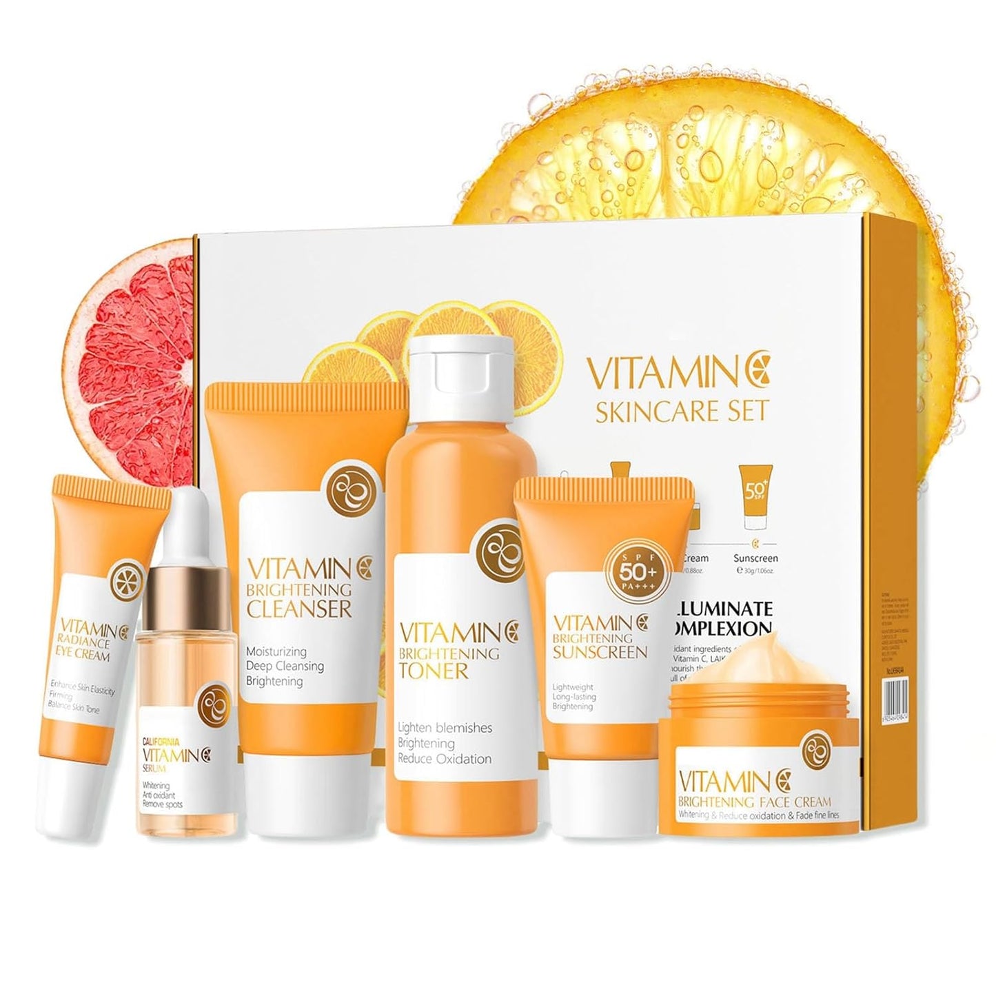 Vitamin C Skin Care Set, Beauty Skincare Set For Women - Complete Skin Care Coreano Kit, Birthday Gifts Set For Teens, 6 In 1 Skin Care Routine Kit For Women, Facial Kit Skincare Gift Set