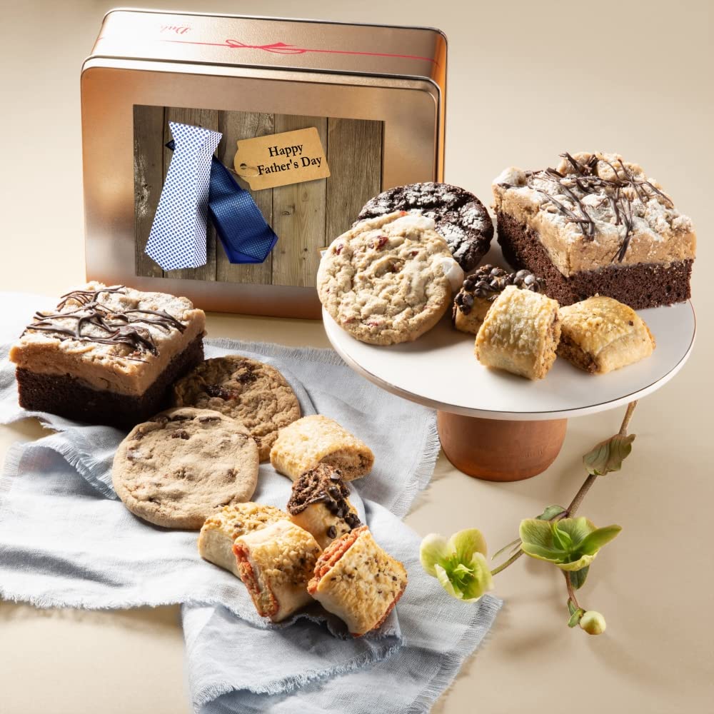 Dulcet Gift Basket Father's Day Classic Old Fashioned Gift Tin Box Assorted Gourmet Treats Ideal Gift for Grandfather, and, Brother, Son, Friends.