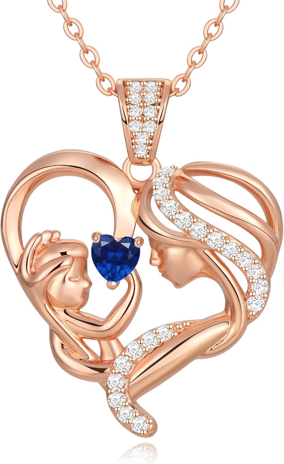 Mothers Day Gifts for Mom Wife Her Grandma, S925 Sterling Silver Birthstone Necklaces Jewelry for Women, Mother's Day Love Heart Pendant Necklace for Anniversary Birthday Christmas Day