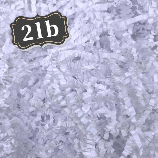 ZEBMOON 2 LB White Crinkle Cut Paper Shred Filler Great for Gift Wrapping, Basket Filling, Birthday, Wedding, Halloween, Thanksgiving, Christmas Day, New Year Party Decorations Filling Supplies