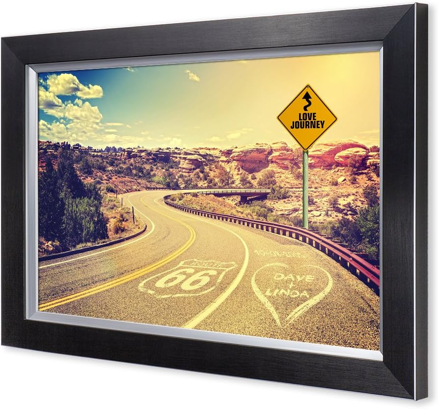 IPIC - Love Journey Personalized Framed Artwork for Romantic Anniversary and Wedding gifts; Picture size: 18x12, Framed Size: 21x15