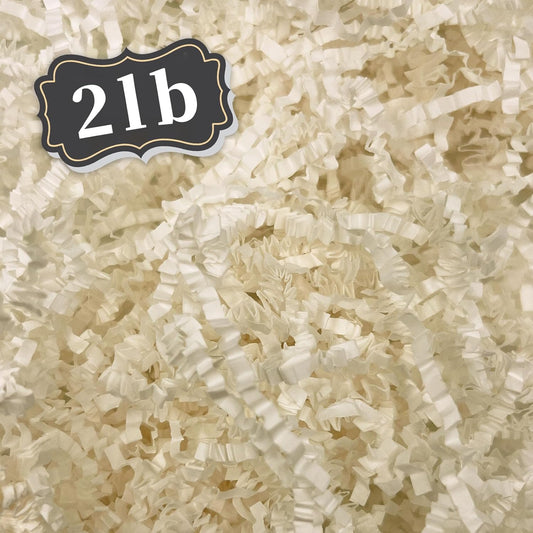 ZEBMOON 2 LB Ivory Crinkle Cut Paper Shred Filler Great for Gift Wrapping, Basket Filling, Birthday, Wedding, Halloween, Thanksgiving, Christmas Day, New Year Party Decorations Filling Supplies