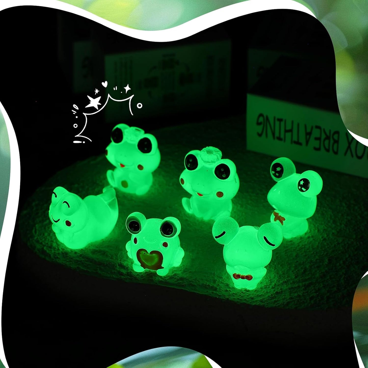 48 Sets Employee Appreciation Gifts Bulk Luminous Resin Animals Breathing Box Party Favor, Team Building Emotional Support Gifts Positive Thank You for Staff Coworkers(Frog)