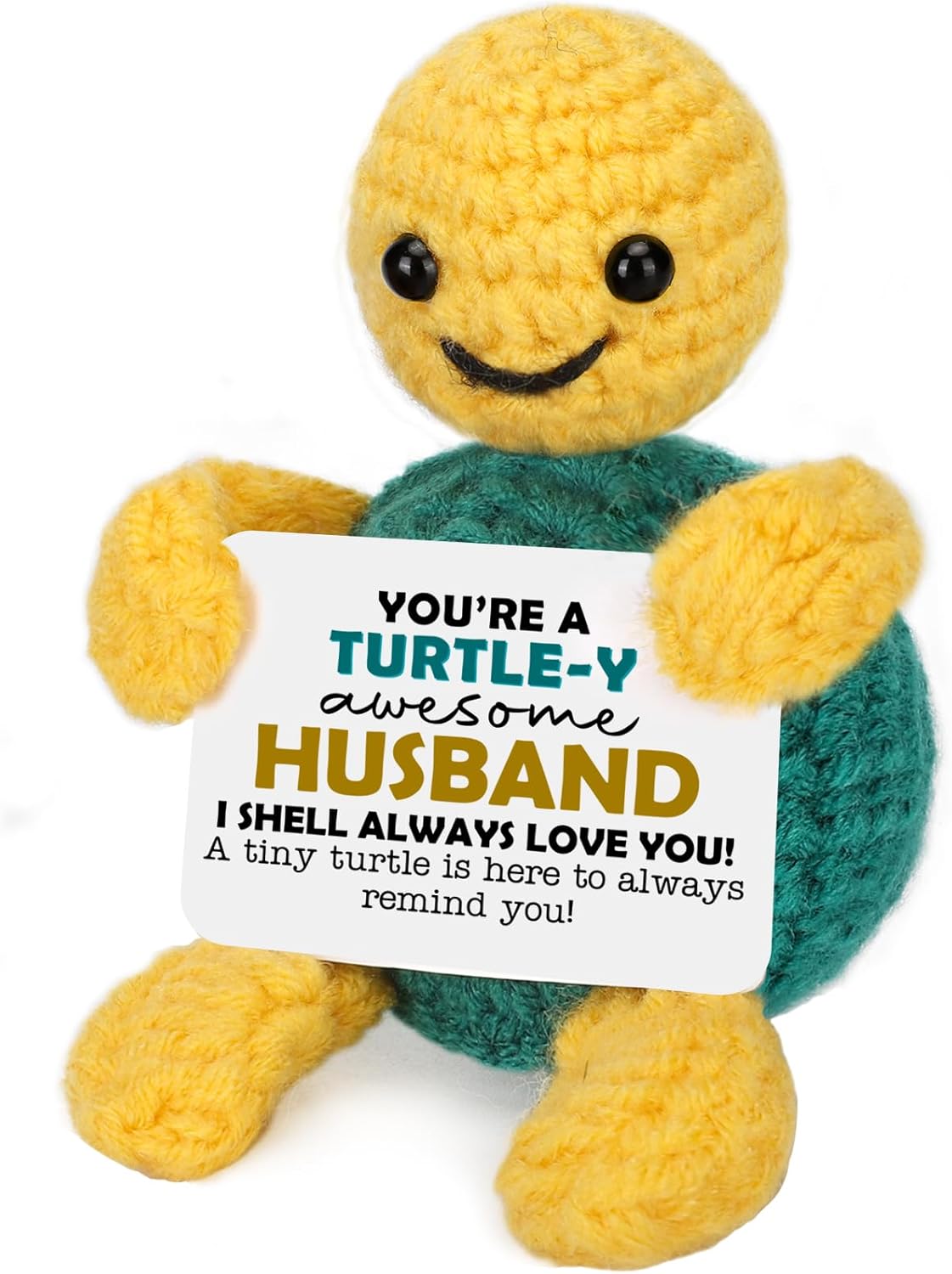 Funny Turtle Husband Gifts Fathers Day Birthday I Love You Gift for Husband Present from Wife Anniversary Best Husband Ever Cute Small Handmade Emotional Positive Crochet Animals Turtle