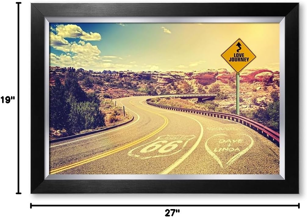 IPIC - Love Journey Personalized Framed Artwork for Romantic Anniversary and Wedding gifts; Picture size: 24x16, Framed Size: 27x19