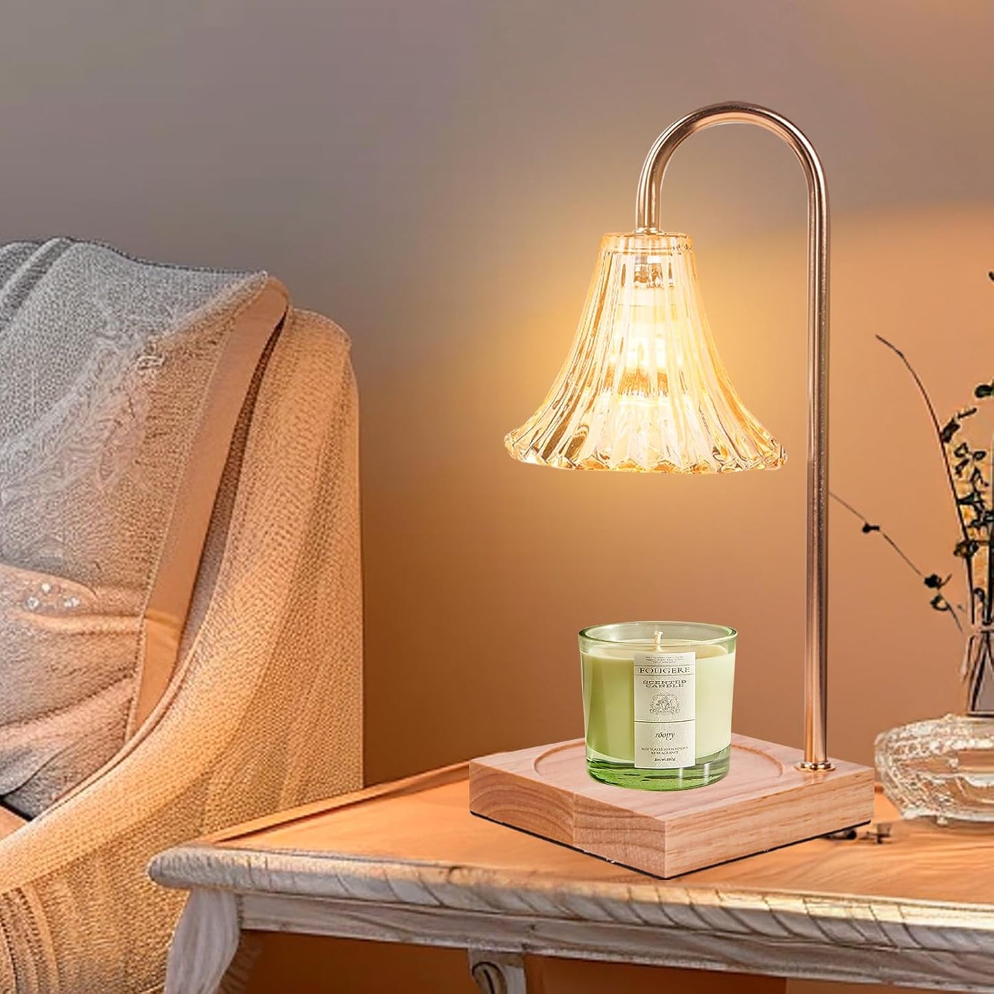 GEEZO Fragrance Candle Warmer Lamp,Electric Candle Warmer with Timer & Dimmer,Mom Christmas Birthday Gifts for Women, House Warming Gifts New Home Bedroom Decor