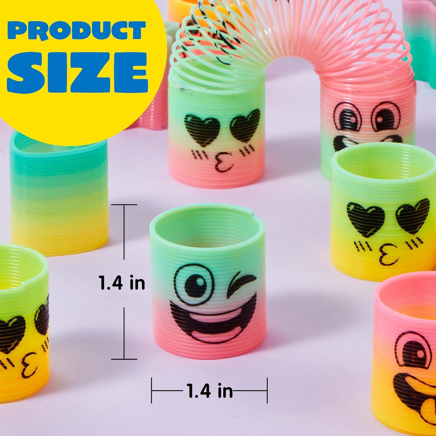 JOYIN 60 Pcs Spring Rainbow Party Favor, Mini Plastic Coil Spring Toy, Fidget Stress Coil Mini Springs Bulk Toys for Carnival Prize Birthday, Goodie Bag Stuffers
