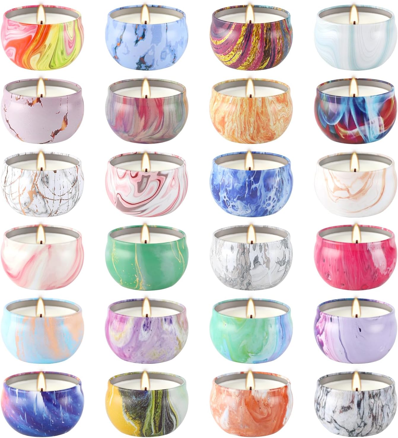 Onebird Set of 24 Scented Candle Gift Set,Natural Pure Soy Wax Aromatherapy Candles Essential Oils for Home and Women