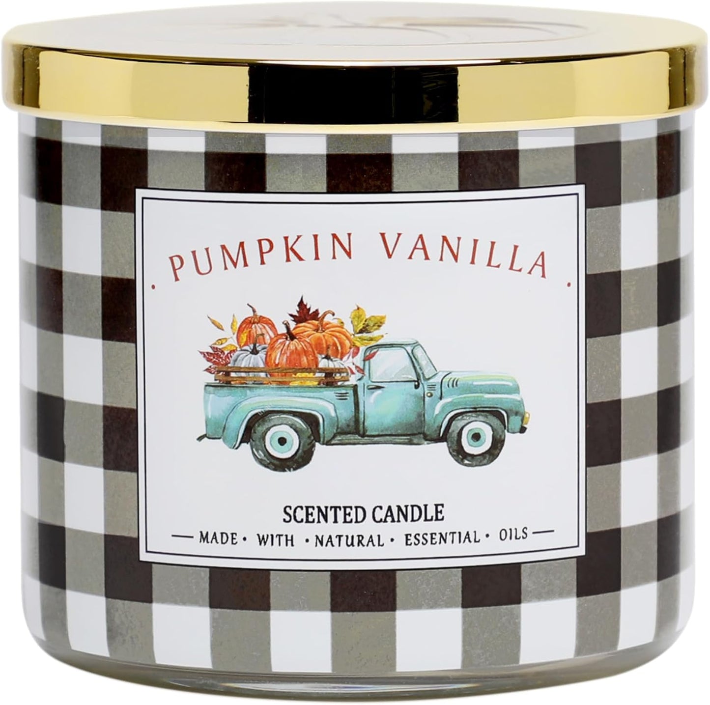 Fall Candles, Pumpkin Spice Vanilla Secented Candle, Fall Scented Candles, 14 oz, Soy Wax 3 Wicks Candle Gifts for Women