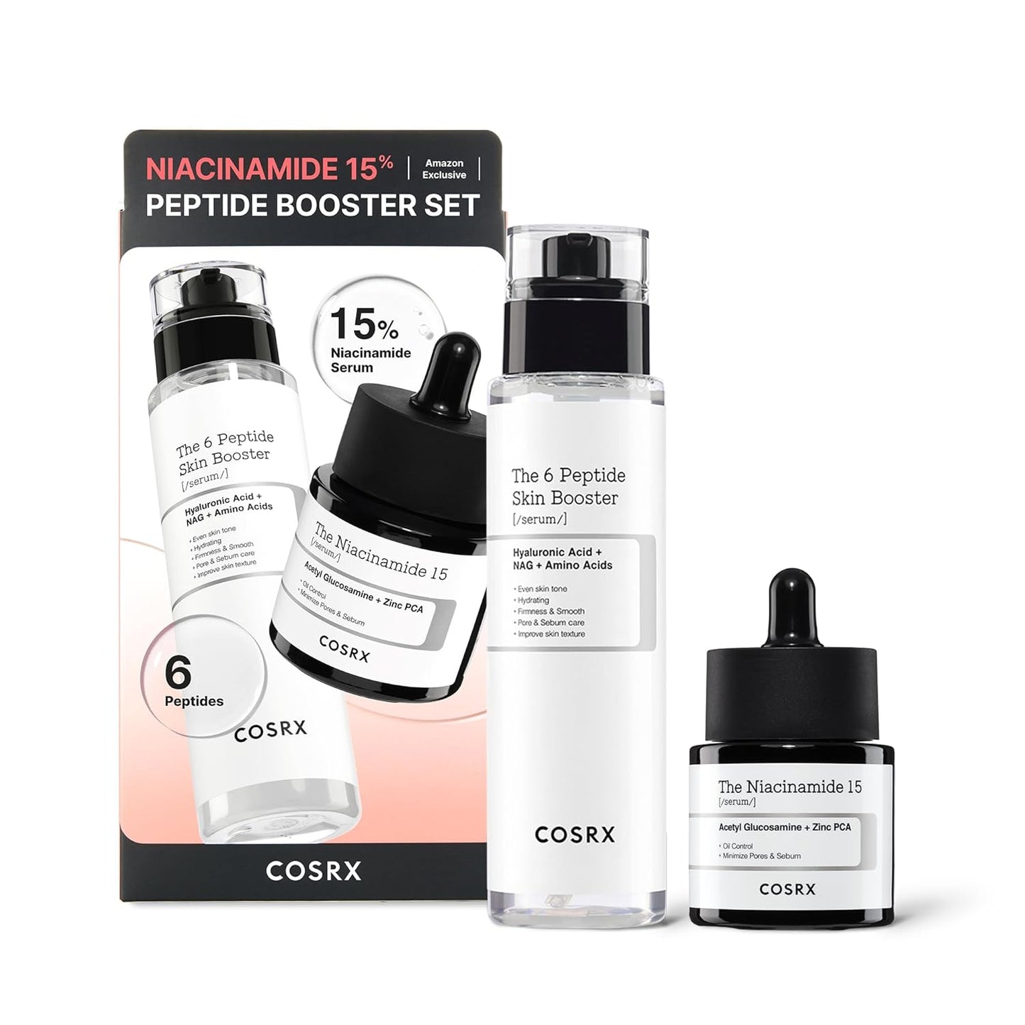 COSRX Niacinamide 15% Peptide Booster Set - Amazon Exclusive - Korean Skin Care Set, Gift Sets, Niacinamide Serum, Face Serum