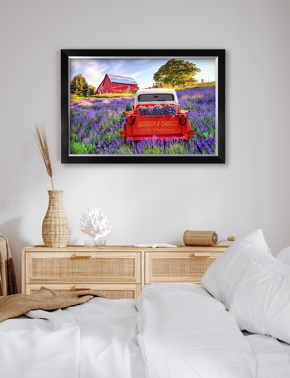 IPIC - Timeless Love Through the Seasons, Spring Personalized Framed Wall Art with Names, Custom Anniversary or Wedding Gift for Couples, Romantic Home Decor for Bedroom or Living Room