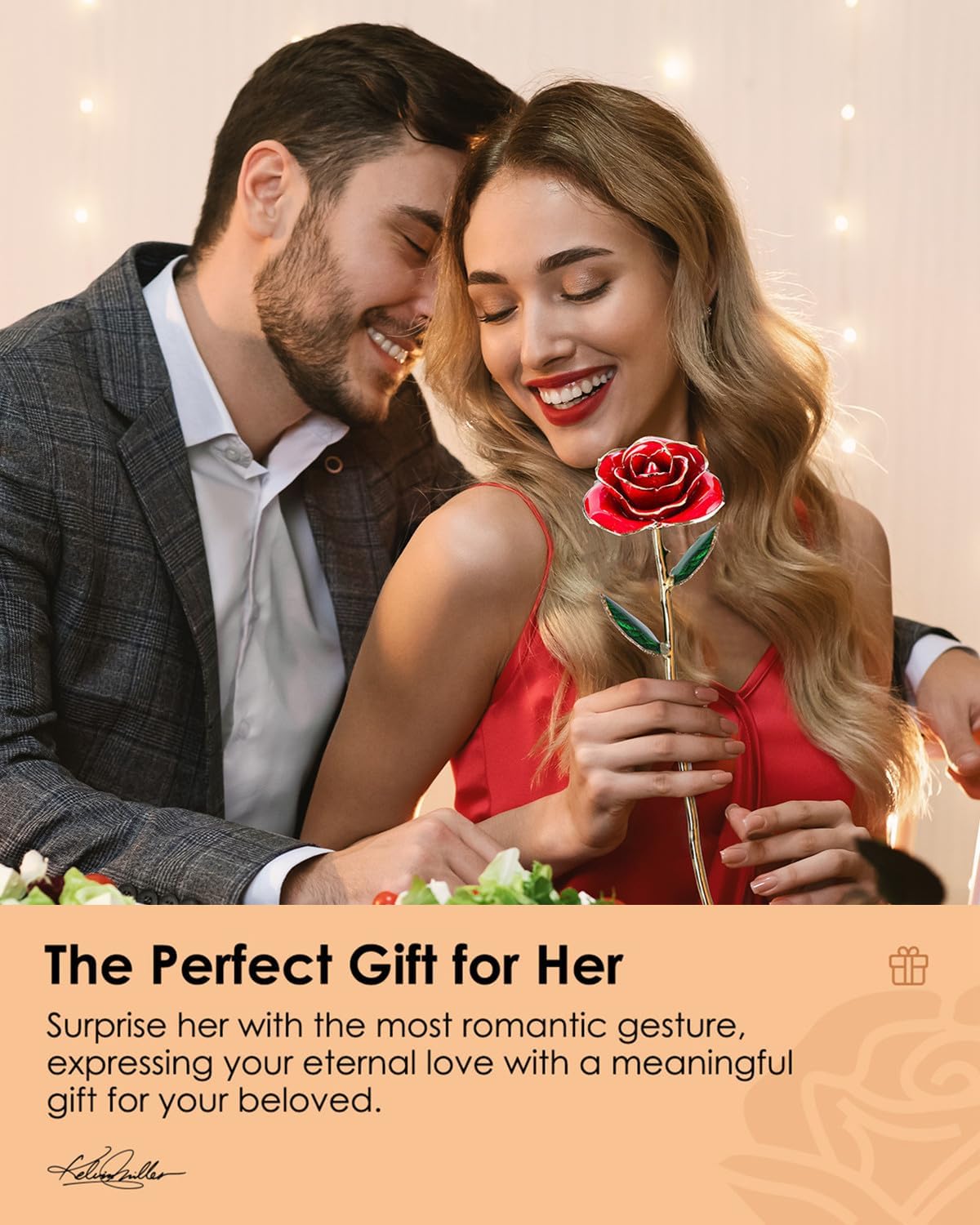 24K Gold Dipped Rose – Handpicked Real Rose Preserved in 24K Gold – Passionate, One-of-a-Kind Romantic Gift for Her – Ideal for Birthday, Anniversary, Mother’s Day, Valentine’s Day (Red)