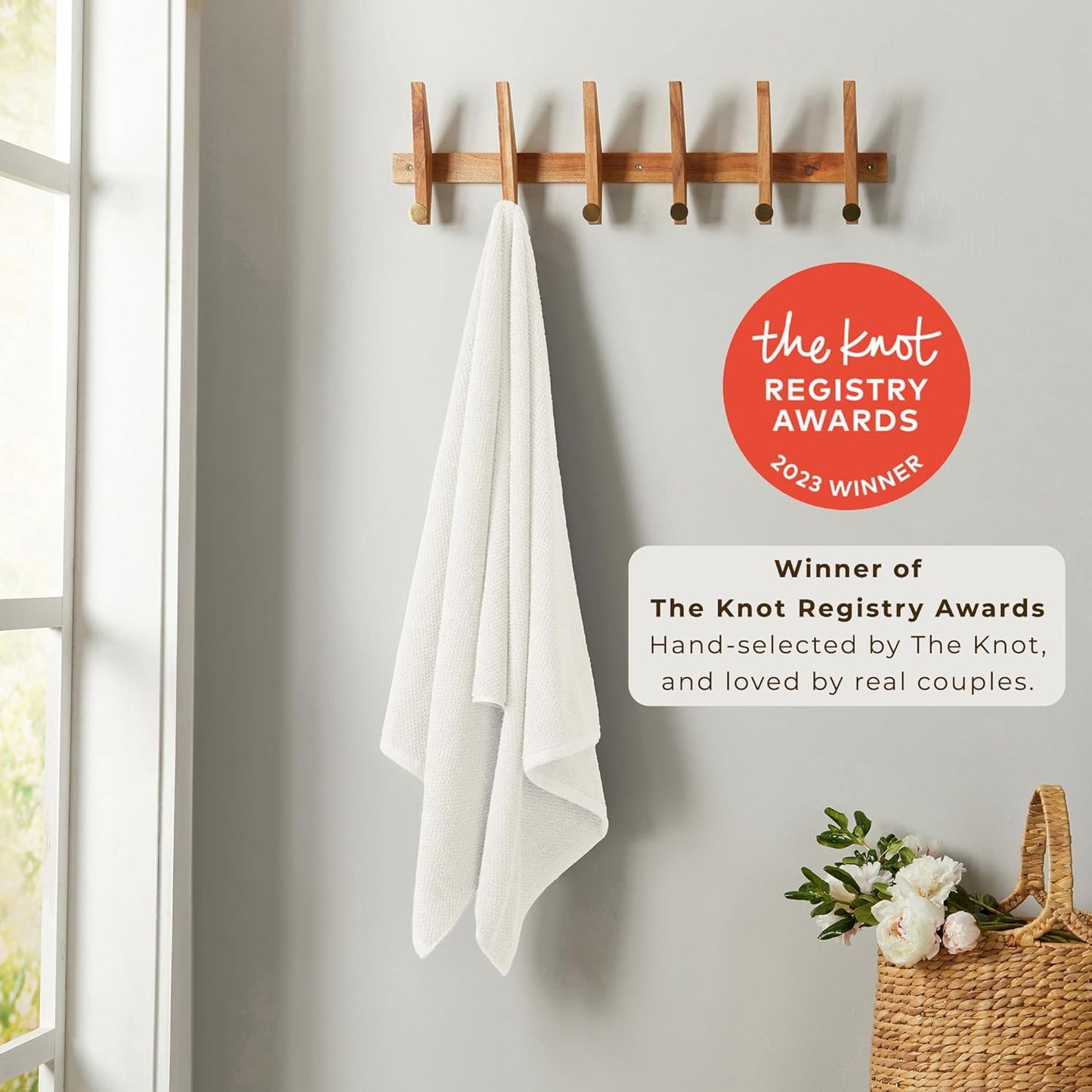 Great Bay Home Ivory Hand Towels - 100% Cotton 6 Pack 26x16 Hand Towel Set - Absorbent, Quick-Drying, Durable Towels for Handroom Decor - Low-Twist, Two-Ply Fibers