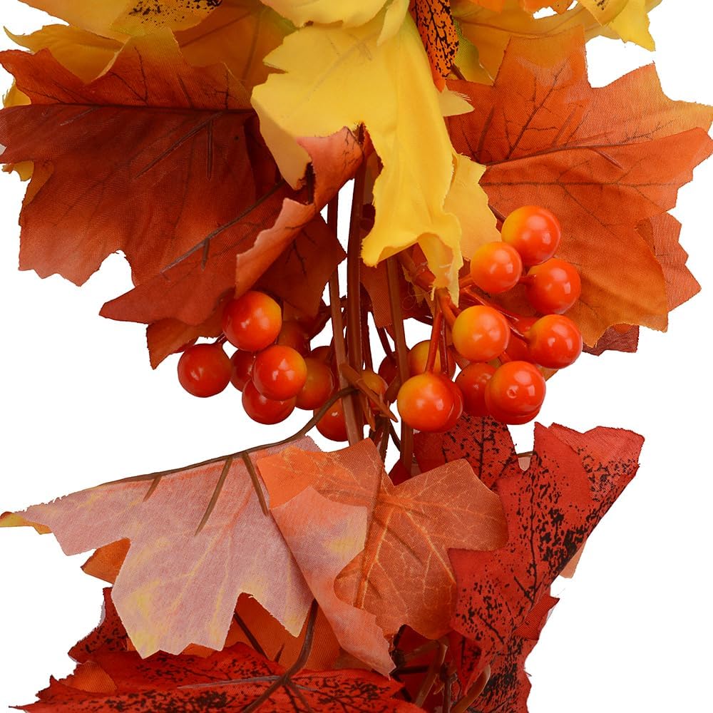 3pack Fall Garland Maple Leaf Garlands 5.9Ft/Piece Fall Maple Leaves Garland Hanging Vine Garlands Artificial Autumn Foliage Thanksgiving Christmas Decor (3, Orange)