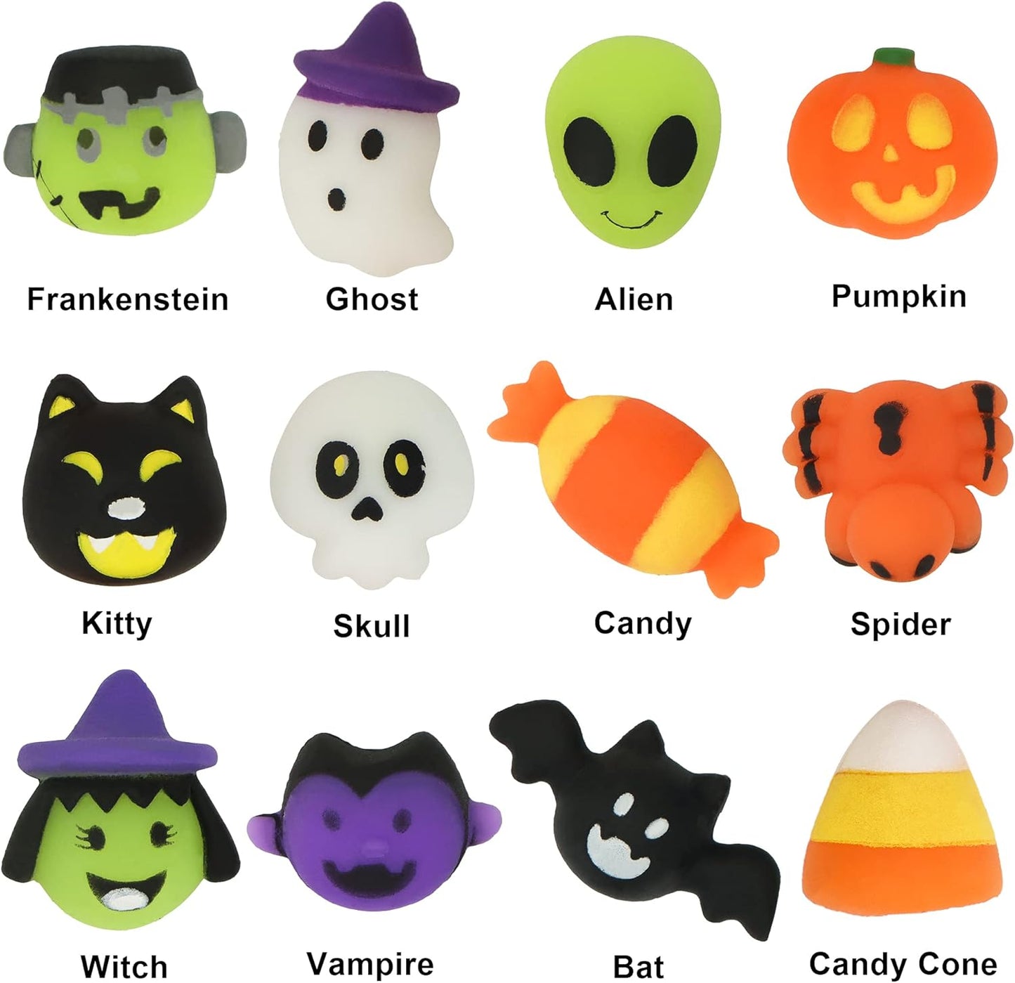 JOYIN 36 Pcs Halloween Mochi Squishy Toy in Blind Bags with 12 Characters for Stress Relief, Halloween Mystery Toy Surprise Bag for Kids Trick or Treating, Party Favors Supplies, Goodie Fillers