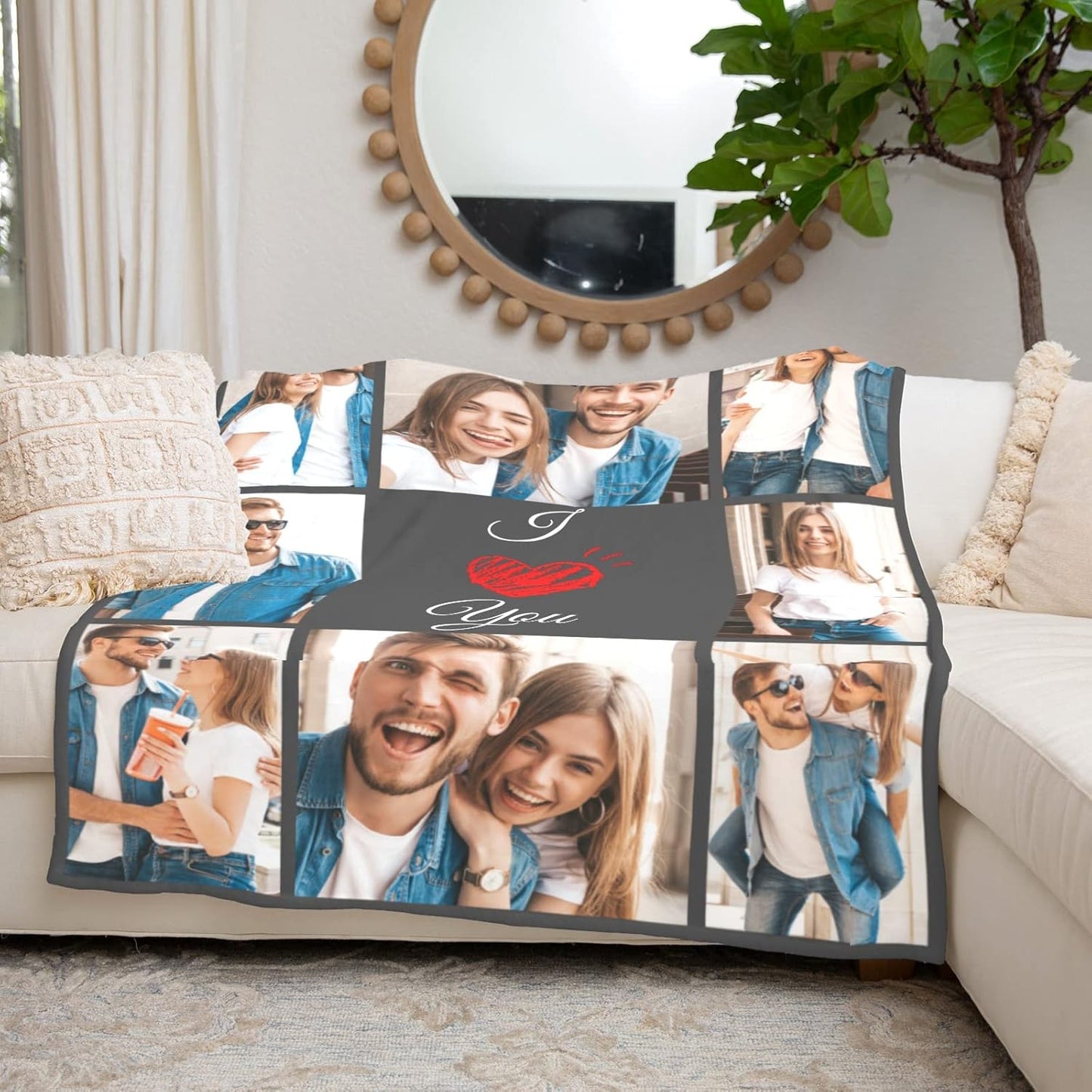 I Love You Gifts for Couple, Personalized Girlfriend, Custom Blanket with Photos, Blankets Pictures, Photo Using My Own Personalised Christmas