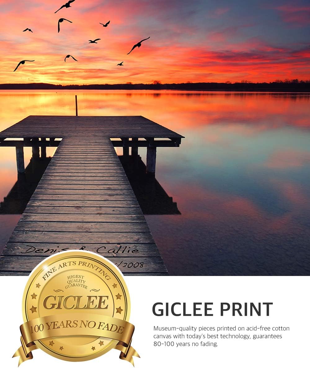 IPIC - Our Own Sunset Personalized Artwork with Names, Customized Gift for Anniversary. Giclee Wallart with High Grade Frame. Picture Size: 18x12