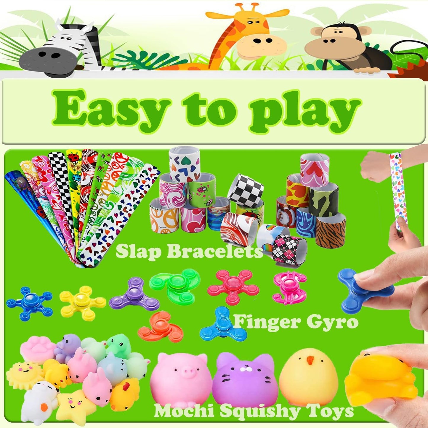 107 PCS Party Favors Toys, Treasure Box Toys for Classroom, Pop Fidget Toys Treasure Chest for Kids Prizes Classroom, Bulk Pinata Stuffers Goodie Bag Fillers for Kids 4-8