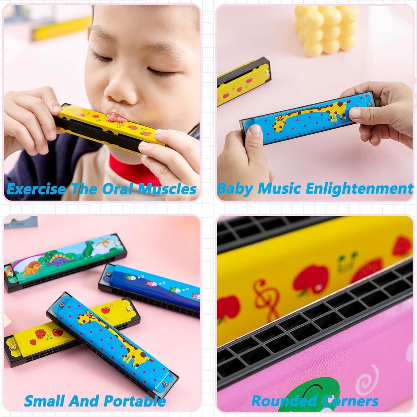 24 Pcs Kids Harmonicas Bulk - Birthday Party Favors Return Gifts for Kids 4-8 8-12 Year Old Boys Girls | Goodie Bags Stuffers for Toddlers, Music Toys & Gift Bag Fillers