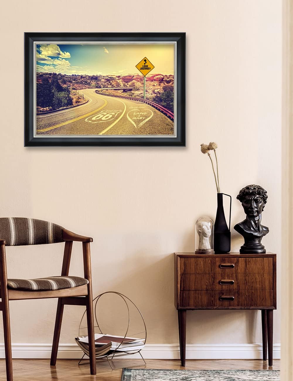 IPIC - Love Journey Personalized Framed Wall Art with Names and Date on, Giclee Prints Framed with Solid Wood, Custom Memorial Gifts for Wedding Anniversary. Total Size: 27.25" W x 19.25" H