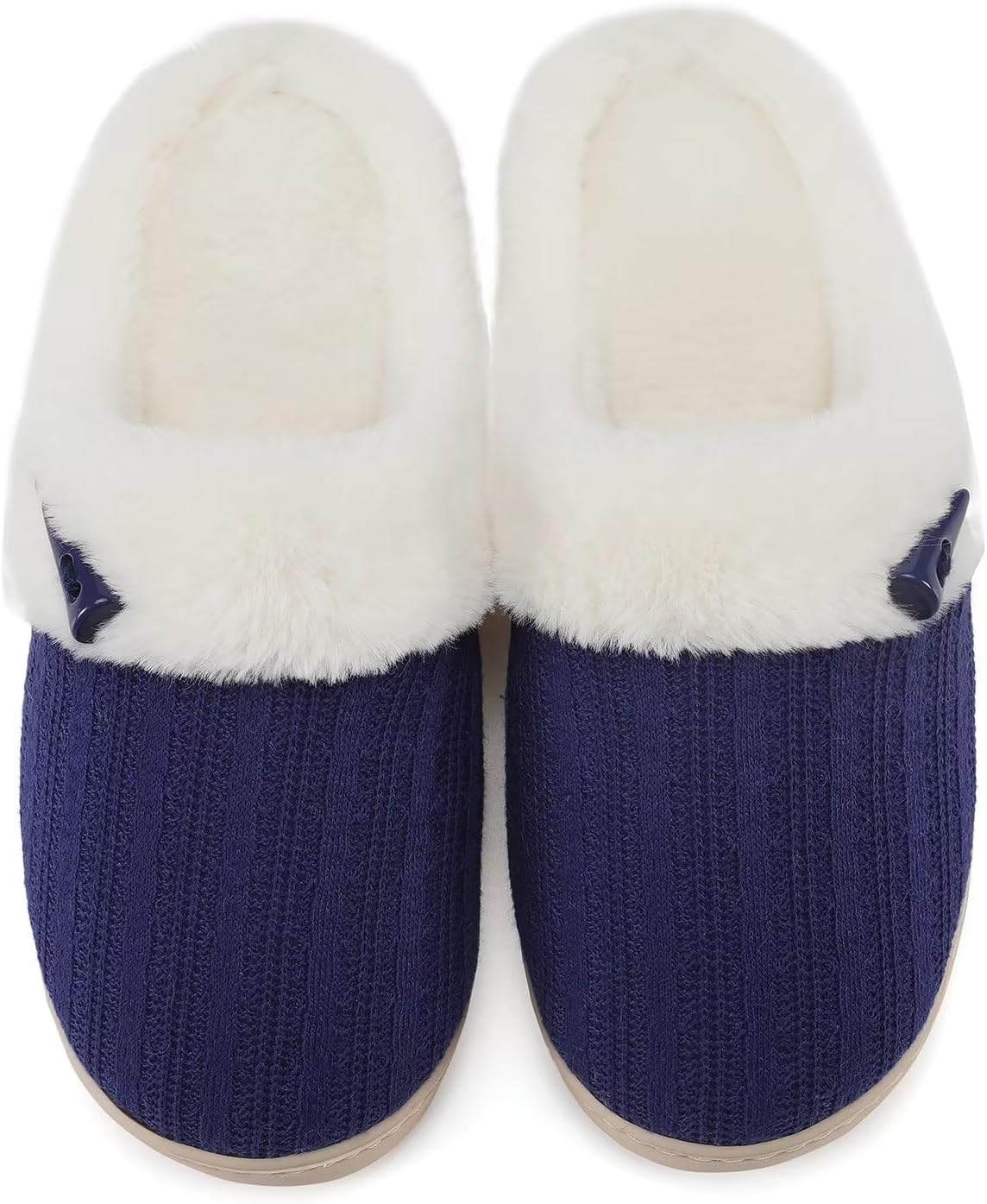 NineCiFun Women's Slip on Fuzzy House Slippers Memory Foam Slippers Scuff Outdoor Indoor Warm Plush Bedroom Shoes with Faux Fur Lining