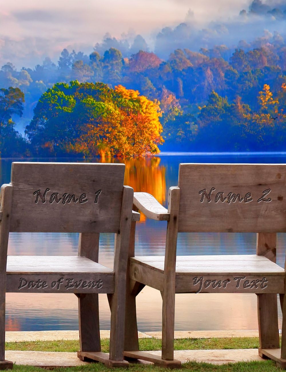 IPIC - Grow Old Together, Personalized Artwork with Names and Date on, Customized Gift for Anniversary,Wedding,Birthday and Holidays. 24x16