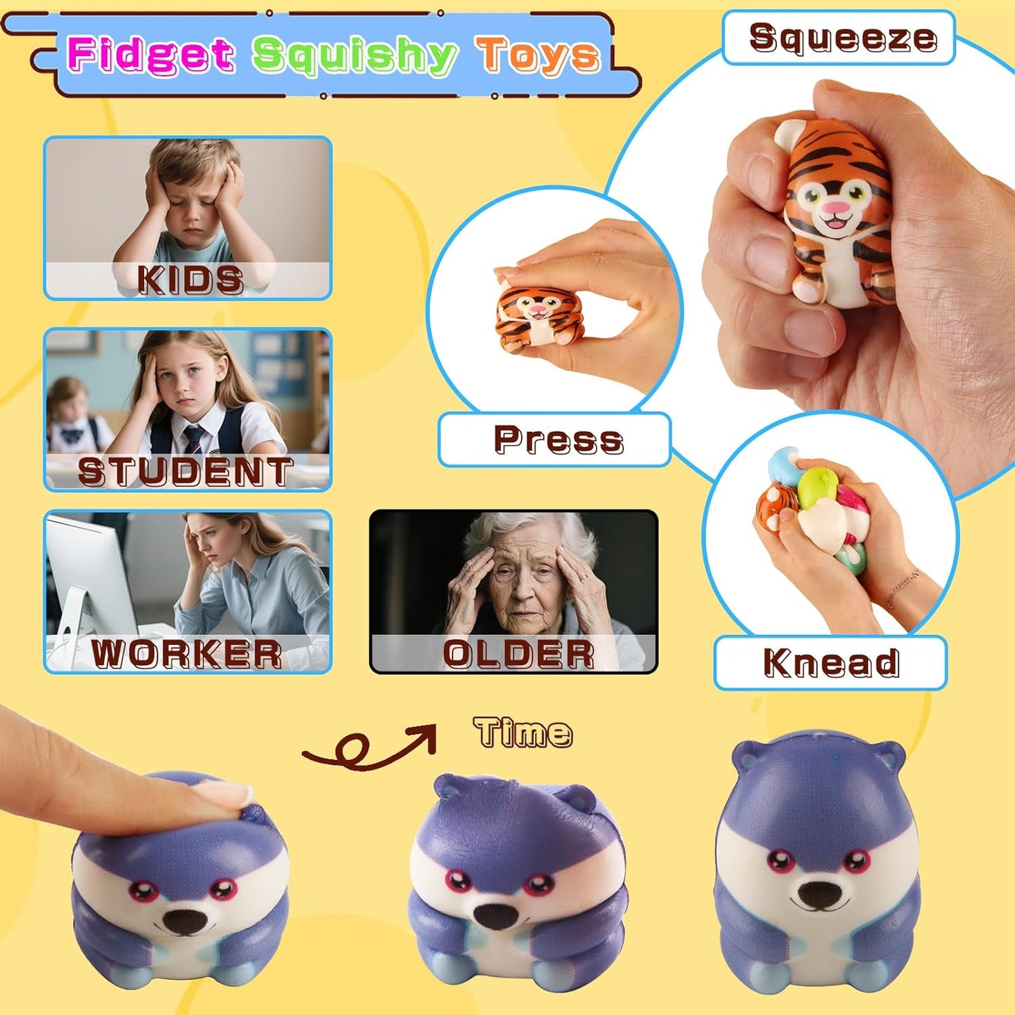 Party Favors for Kids 40 PACK Animal Squishy Toys, Slow Rising Squishies Toys, Goodie Bag Stuffers for Kids, Pinata Stuffers, Treasure Chest Prizes,Classroom Prizes