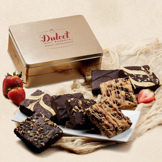 Dulcet Gourmet Food Gift Basket, Great Gift - Includes: Chocolate Brownies, Walnut Brownies, Chocolate Chip blondes, ideal gift idea by Dulcet Gift Baskets