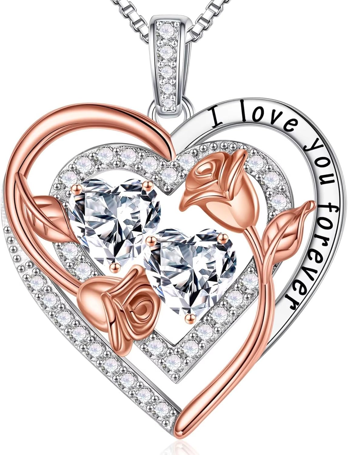 Iefil Birthstone Necklace for Women - Sterling Silver Birthstone Necklace Anniversary Birthday Gifts for Her Wife Mom Daughter