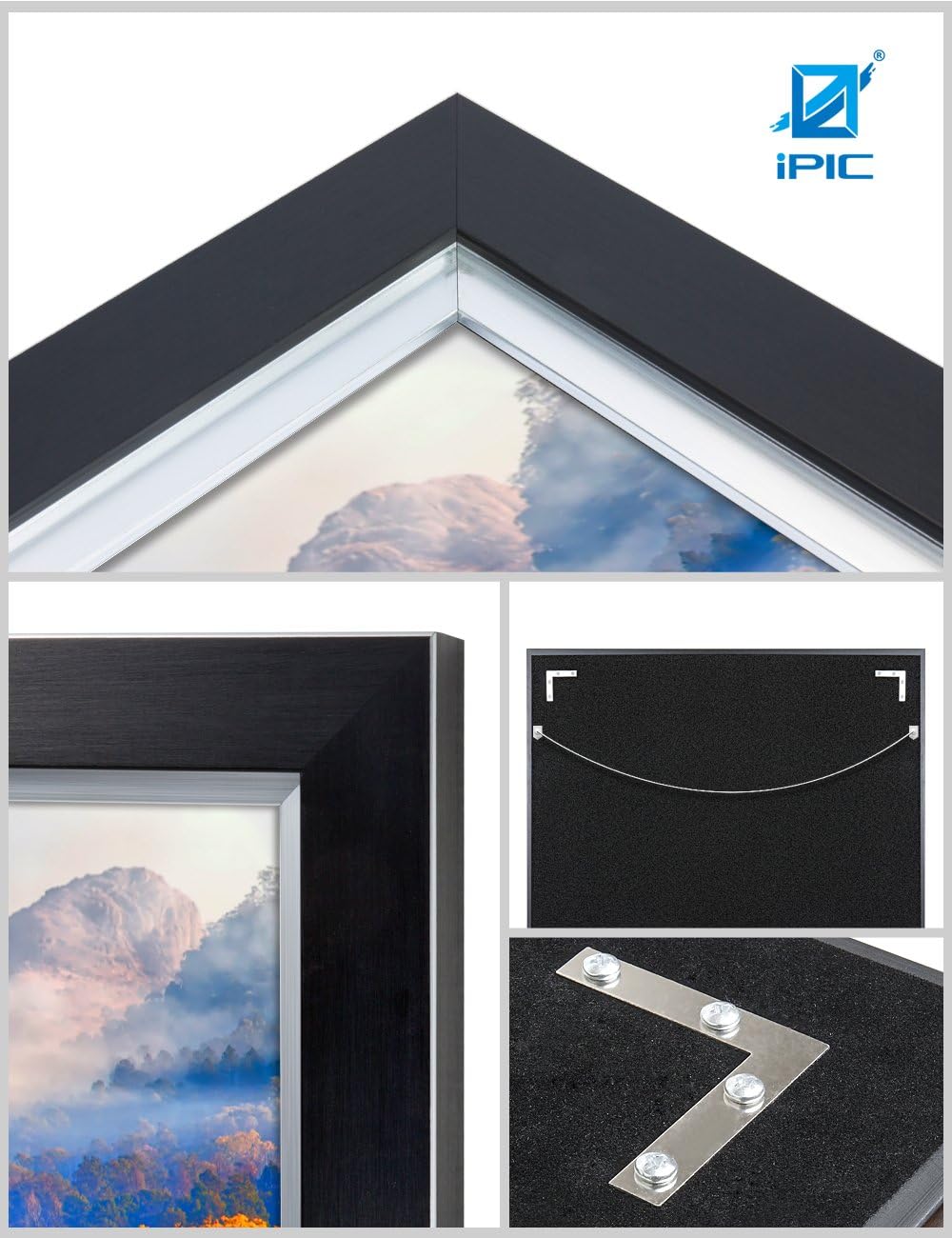 IPIC - Grow Old Together, Personalized Artwork with Names and Date on, Customized Gift for Anniversary,Wedding,Birthday and Holidays. Picture size: 30x20, Framed Size: 33x23