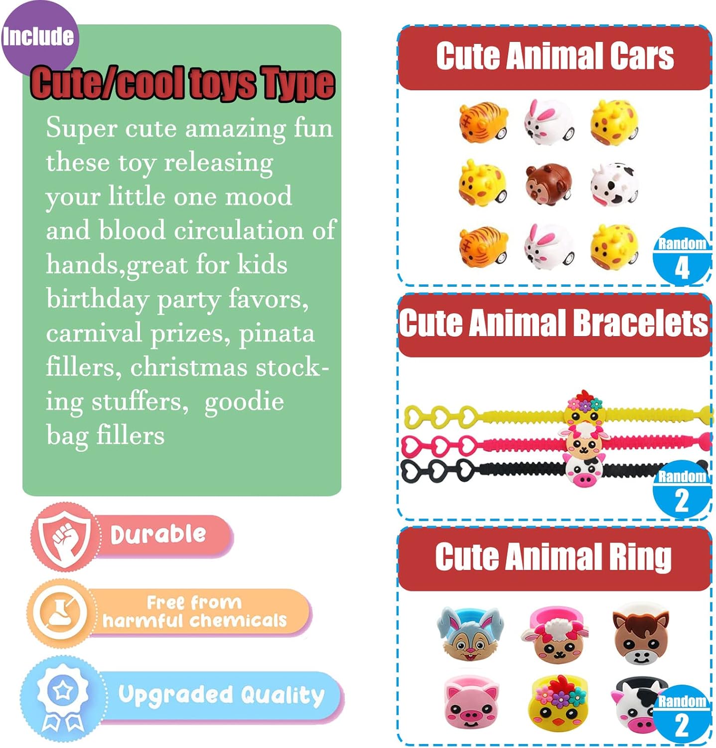 105 PCS Assortment Party Favors Toys for kids, Premium Mini Ctue Favors for All Ages kids Grils,Prize Box Toys,Goody Bag Fillers,pinata stuffers,Carnival Prizes for Boys and Girls 4-10