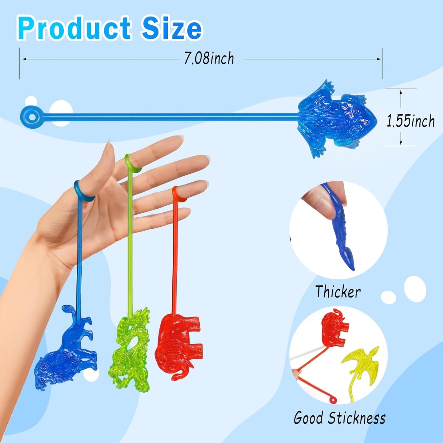 Sticky Hands Bulk 36PCS Animal Dinosaur Party Favors for Kids Stretchy Sticky Hand Fidget Toys Goodie Bag Stuffers Treasure Box Toys for Classroom Prizes Birthday Party Supplies Easter Egg Fillers