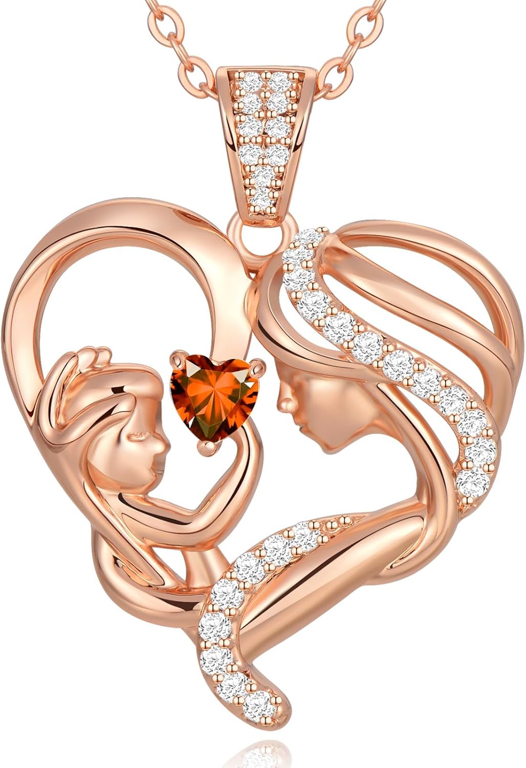 Mothers Day Gifts for Mom Wife Her Grandma, S925 Sterling Silver Birthstone Necklaces Jewelry for Women, Mother's Day Love Heart Pendant Necklace for Anniversary Birthday Christmas Day