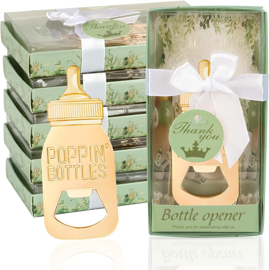 50Pack Poppin Bottle Openers for Baby Shower Favors Gifts Boy Baby Shower Return Gifts Decorations and Blue Souvenirs-Sage Green50