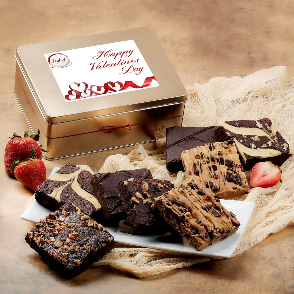 I'm Sorry Gift Basket - 18 Individually Wrapped Brownies Freshly Baked in a Variety of Flavors - Dulcet's Signature Flavored Fudge Brownies - Gift Box Comes with Apology Gift Card