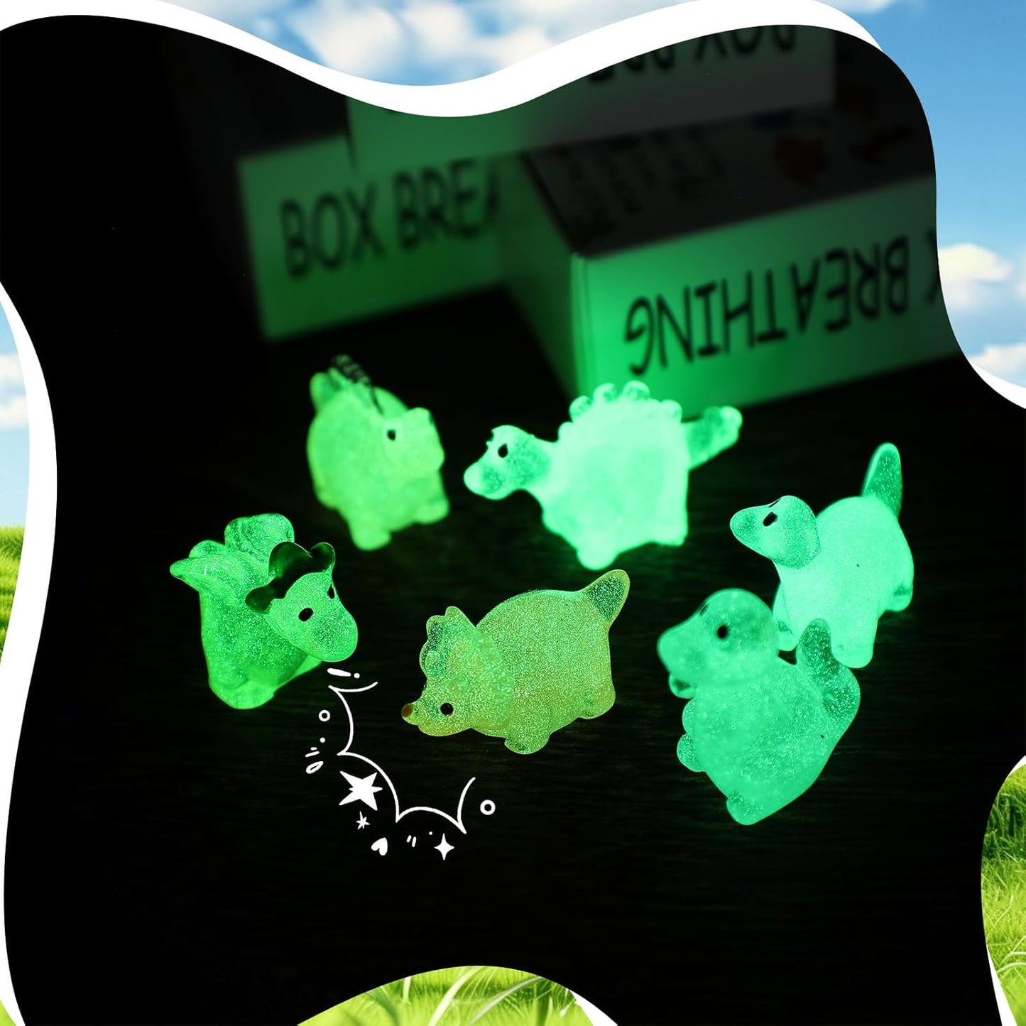 48 Sets Employee Appreciation Gifts Bulk Luminous Resin Animals Breathing Box Party Favor, Team Building Emotional Support Gifts Positive Thank You for Staff Coworkers(Dinosaur)
