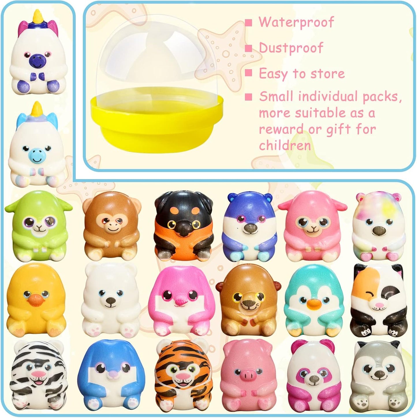 20 PACK Party Favors for Kids Filled with Squishy Toys,Birthday Goodie Bag Stuffers,Kids Classroom Prizes, Pinata Stuffers,Carnival Prizes,Treasure Box Toys for Boys & Girls