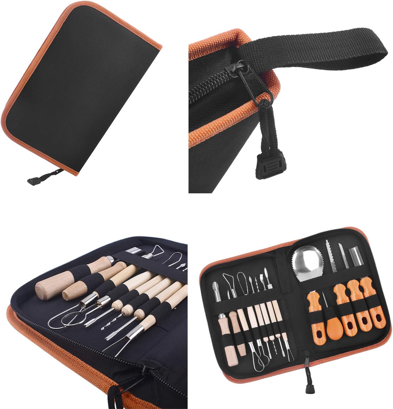 Halloween Pumpkin Carving Tools, Halloween Jack-O-Lanterns 13 Piece Professional pumpkin cutting supplies tools Kit stainless steel lengthening and thickening