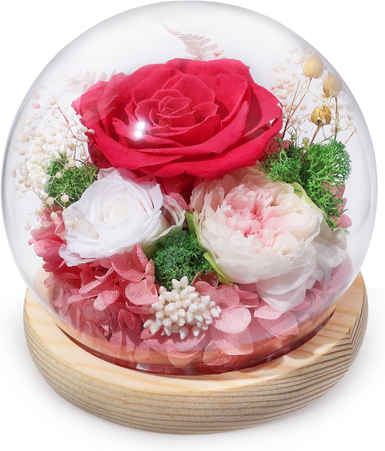 FIACO Preserved Rose Birthday Gift for Women Forever Fresh Flowers for Prime Delivery Gift for Mom Grandma Wife Valentines Mothers Day Christmas Anniversary Eternal Roses in Glass Dome