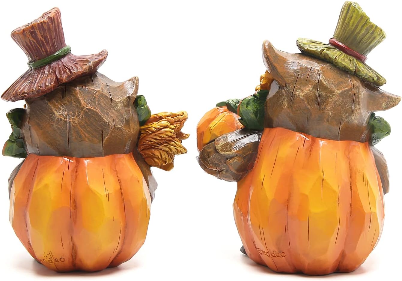 Hodao Owl Sculpture - Resin Thanksgiving Decor, Handmade Fall Centerpiece in Country Style, Unique Patented Design, 5.5 inches Tall