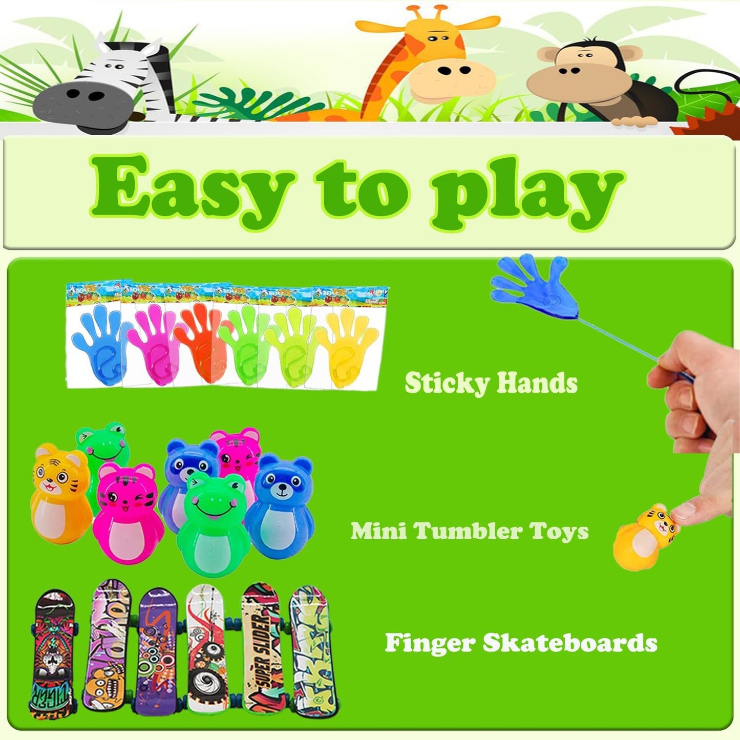 107 PCS Party Favors Toys, Treasure Box Toys for Classroom, Pop Fidget Toys Treasure Chest for Kids Prizes Classroom, Bulk Pinata Stuffers Goodie Bag Fillers for Kids 4-8