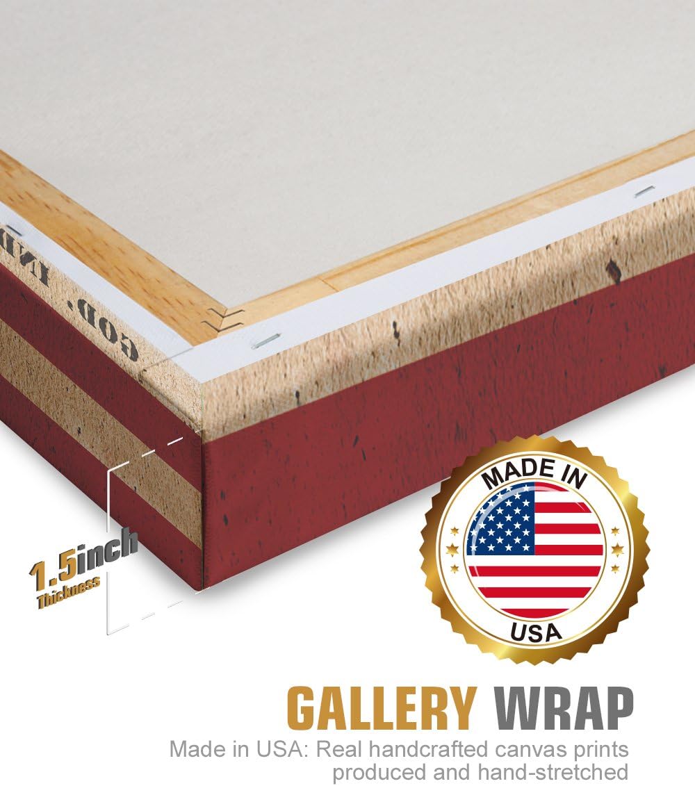 IPIC - American Flag, Personalized Canvas print with Family Name and Oath, Custom Canvas Wall Art for Independent Day, Thanksgiving and Christmas. 24x16