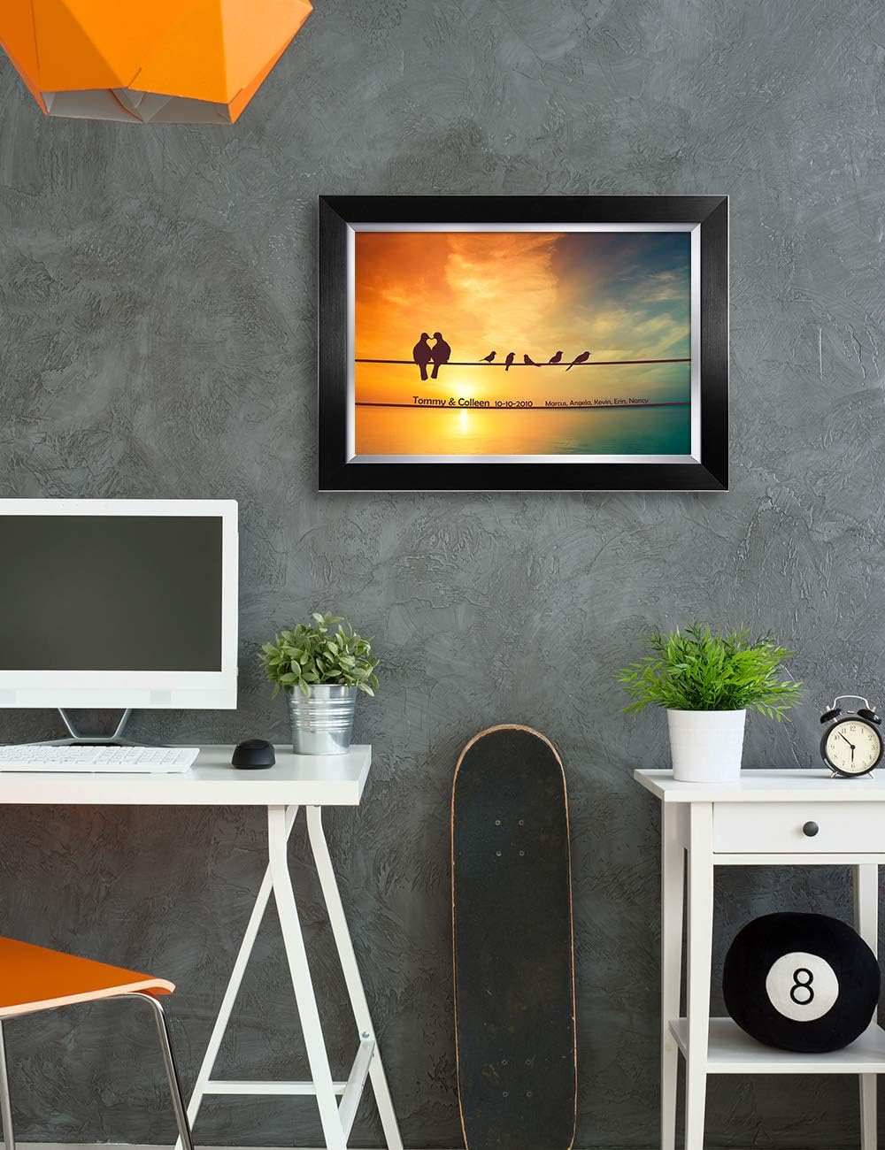 IPIC - We Are Family Personalized Artwork with Names, Customized Gift for Anniversary. Giclee Wall Art with High Grade Frame. Picture Size: 18x12,Total Size: 21X15