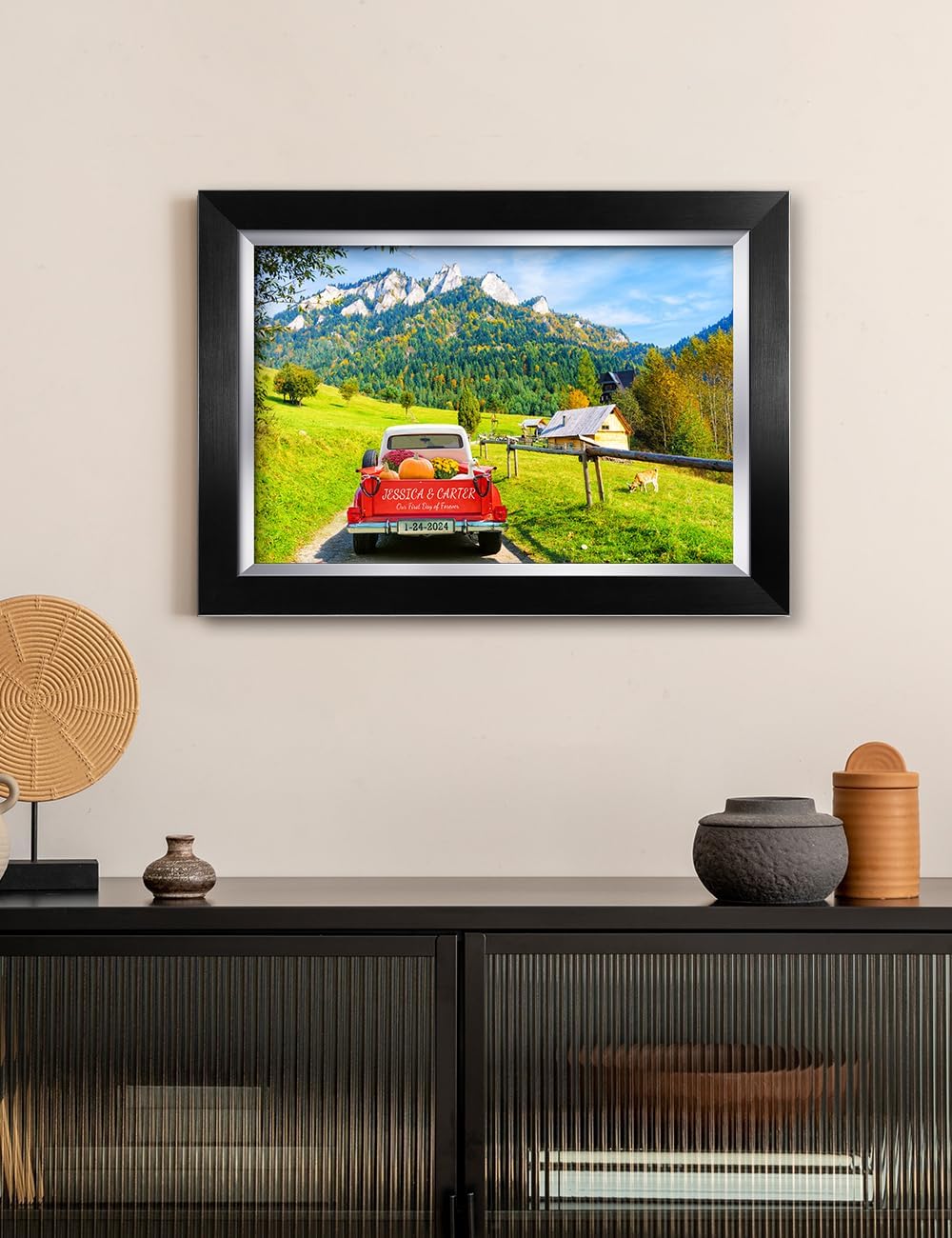 IPIC - Timeless Love Through the Seasons, Summer Personalized Framed Wall Art with Names, Custom Anniversary or Wedding Gift for Couples, Romantic Home Decor for Bedroom or Living Room