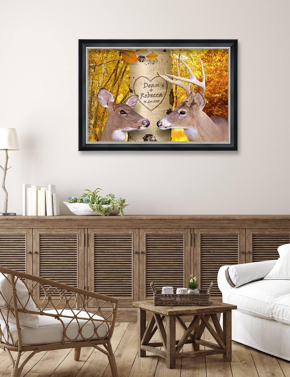 IPIC - Oh My Dear,Personalized Ideal Gift Custom Framed Wall Art with Names and Date, Giclee Prints with Solid Wood Frame, Unique and Memorable Present. Wall Art for Home Decor.