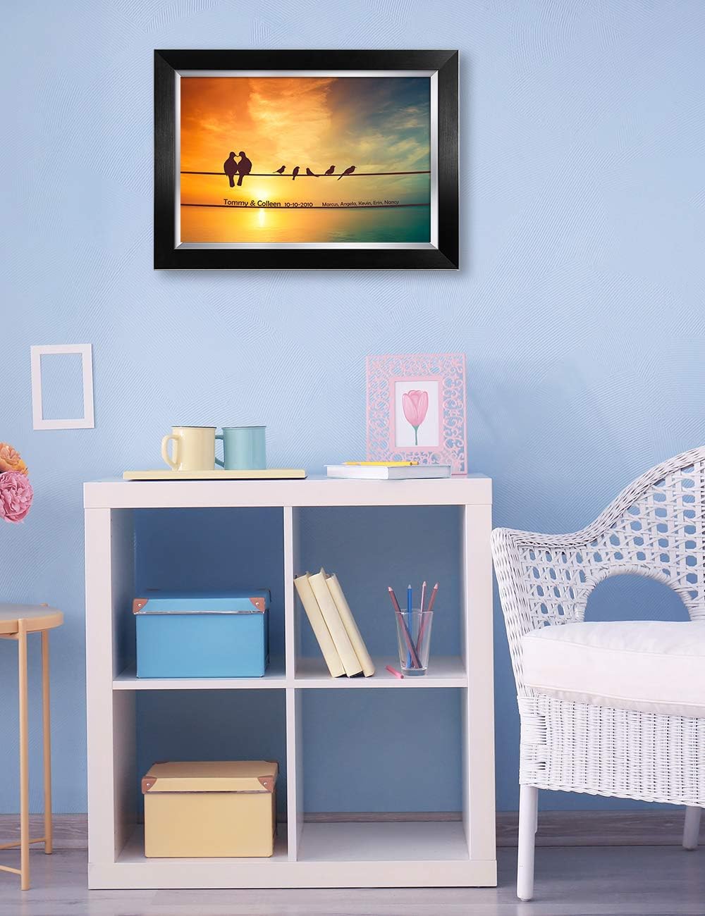 IPIC - We Are Family Personalized Artwork with Names, Customized Gift for Anniversary. Giclee Wall Art with High Grade Frame. Picture Size: 18x12,Total Size: 21X15