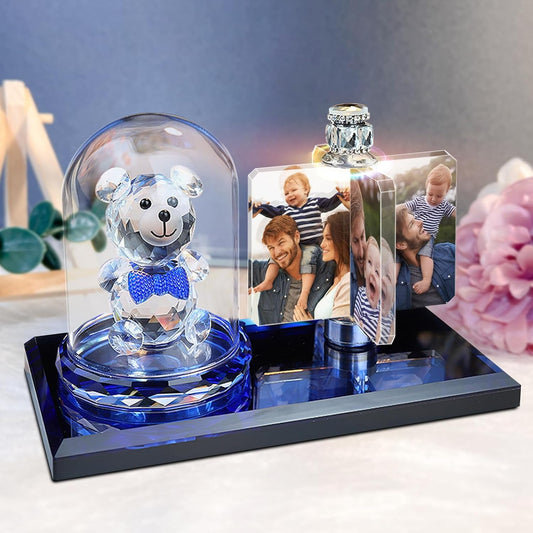 Personalized 3D Crystal Photo Night Light, Custom Crystal photo lamp Family Baby Mother Daddy Lover Gifts, Christmas Day Gifts