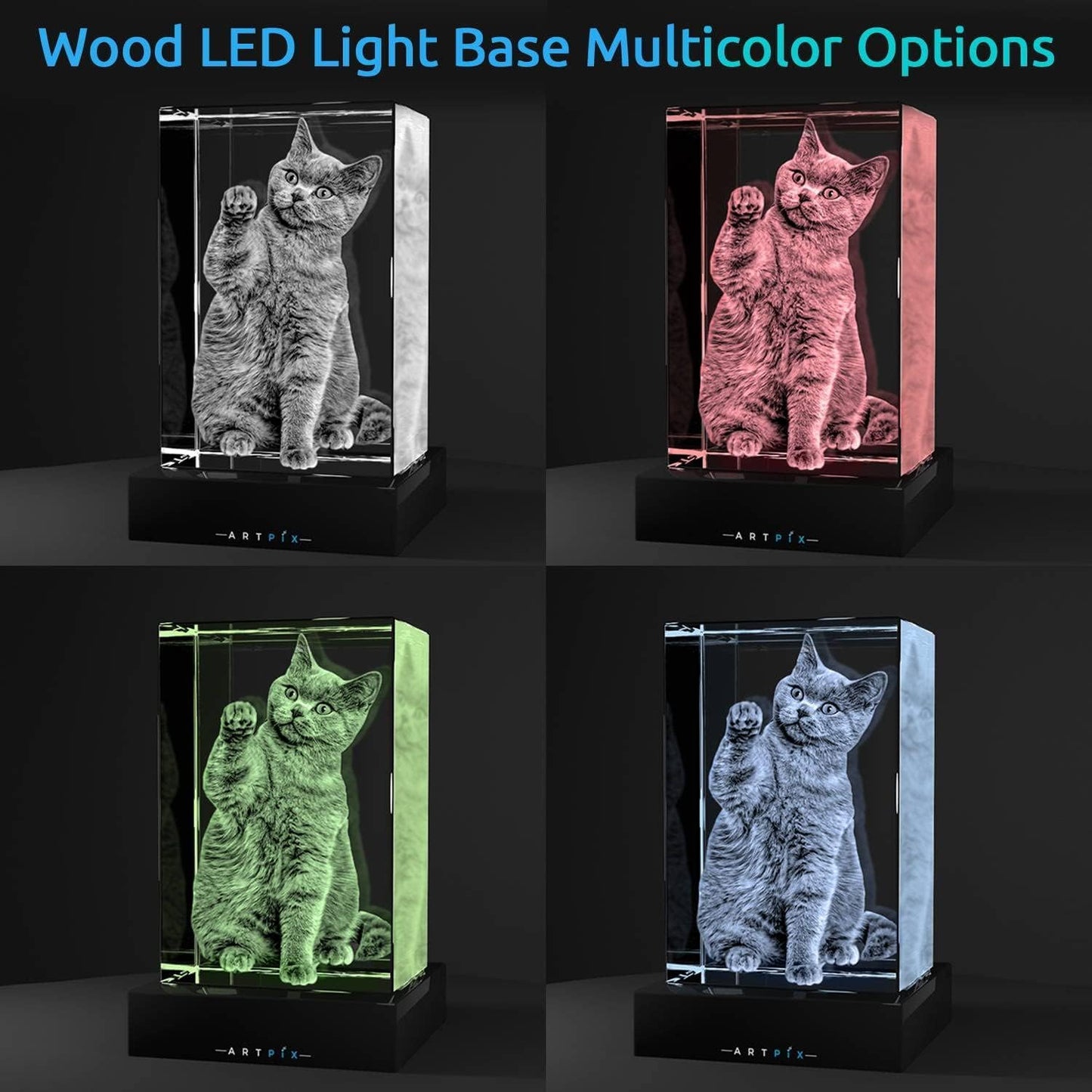 ArtPix 3D Crystal Photo, Personalized Gifts for Women, Wife, Her, Him, Men, Husband, Grandma, Great Customized Gift With Your Own Photo, Custom Glass 3D Laser Etched Picture Wedding