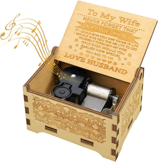 Wife Gifts from Husband, Wooden Music Box, Best Wife Gifts, Suitable for Birthday/Anniversary/Valentine's Day/Christmas/Keepsake