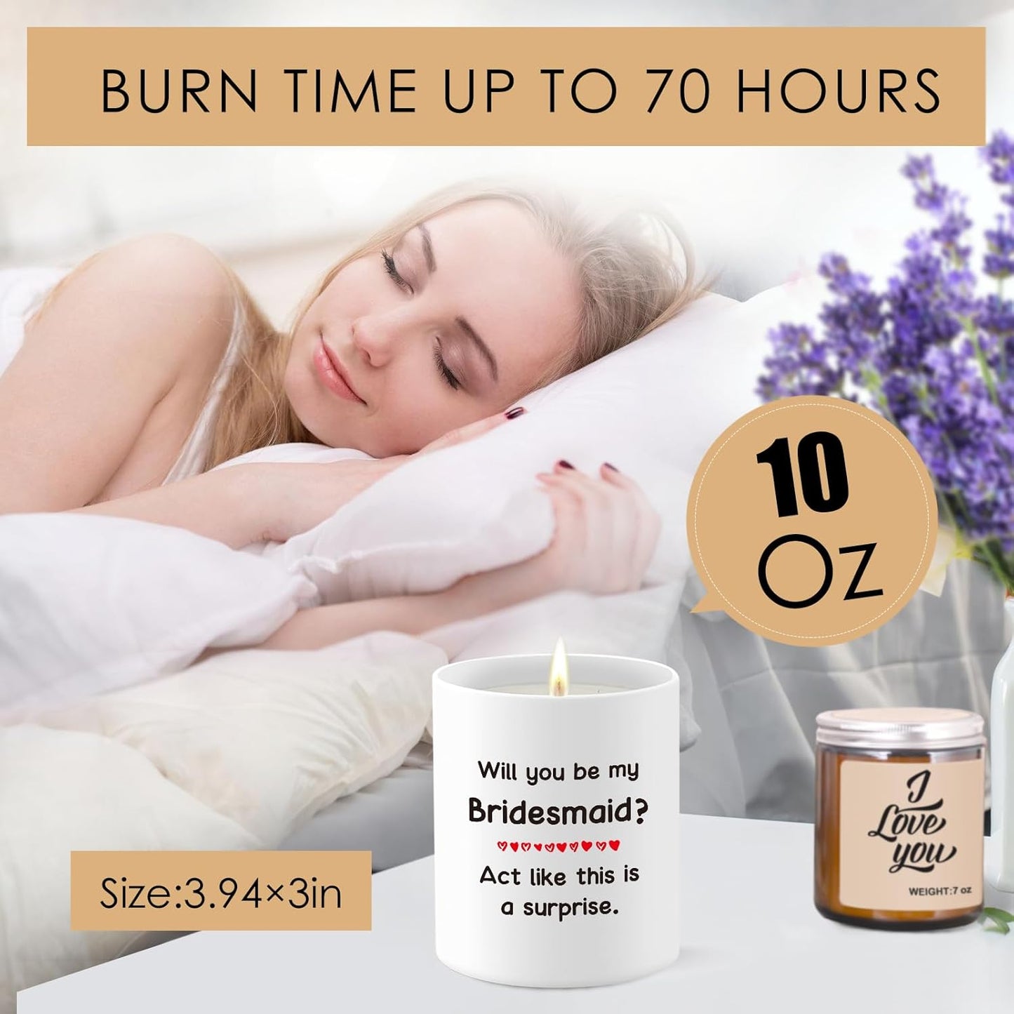 Bridesmaid Gifts from Bride, 10oz Bridesmaid Proposal Gifts for Wedding Bridal Party Bachelorette, Maid of Honor Gift from Bride, Funny Bridesmaid Candle for Valentine’s Day, Will You Be My Bridesmaid